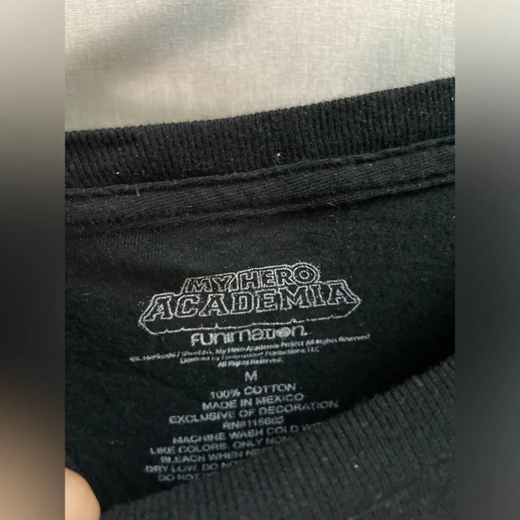 My Hero Academia All  Might Blood Anime Manga Mens Black T-Shirt Sz M - Picture 4 of 5